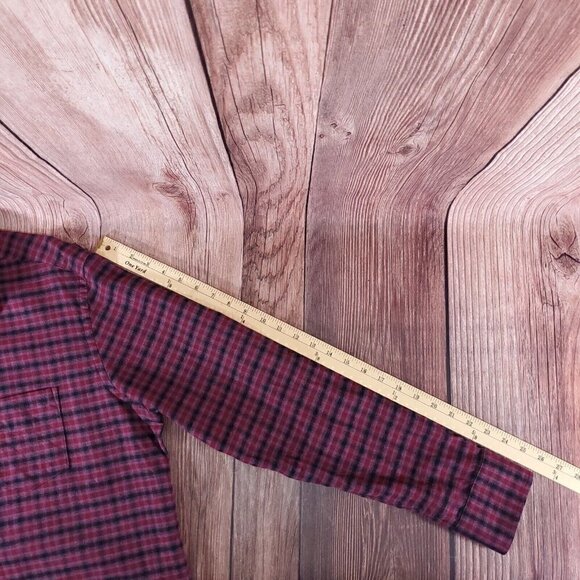 UNTUCKit Calder Mens Size XL Red Black Plaid Flannel Long Sleeve Button Up Shirt - Picture 16 of 16